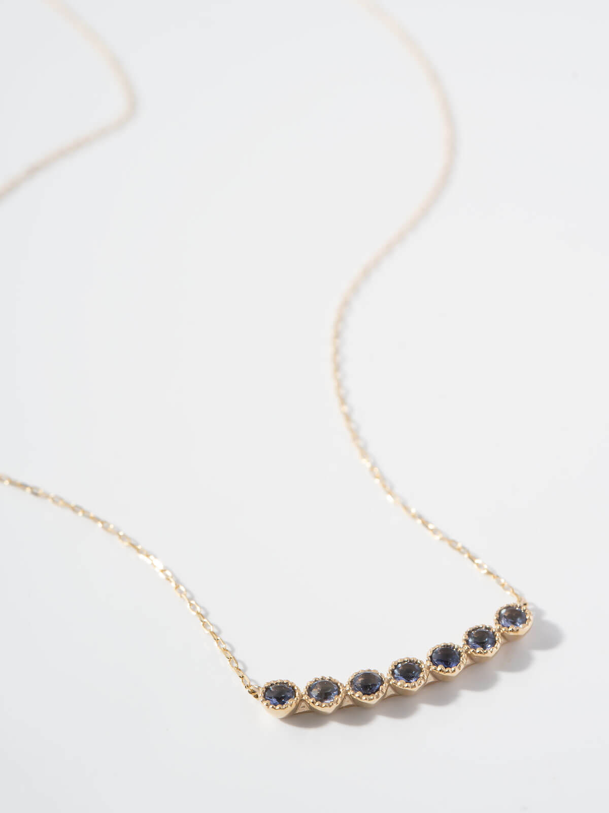 10K アイオライト 天然石 ネックレス