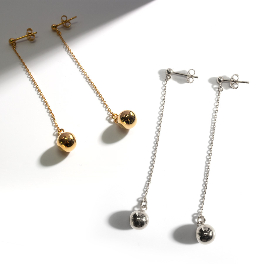 SIlver925 Round Ball Swing Earrings BAO -バオ- | Ops.(オプス)公式