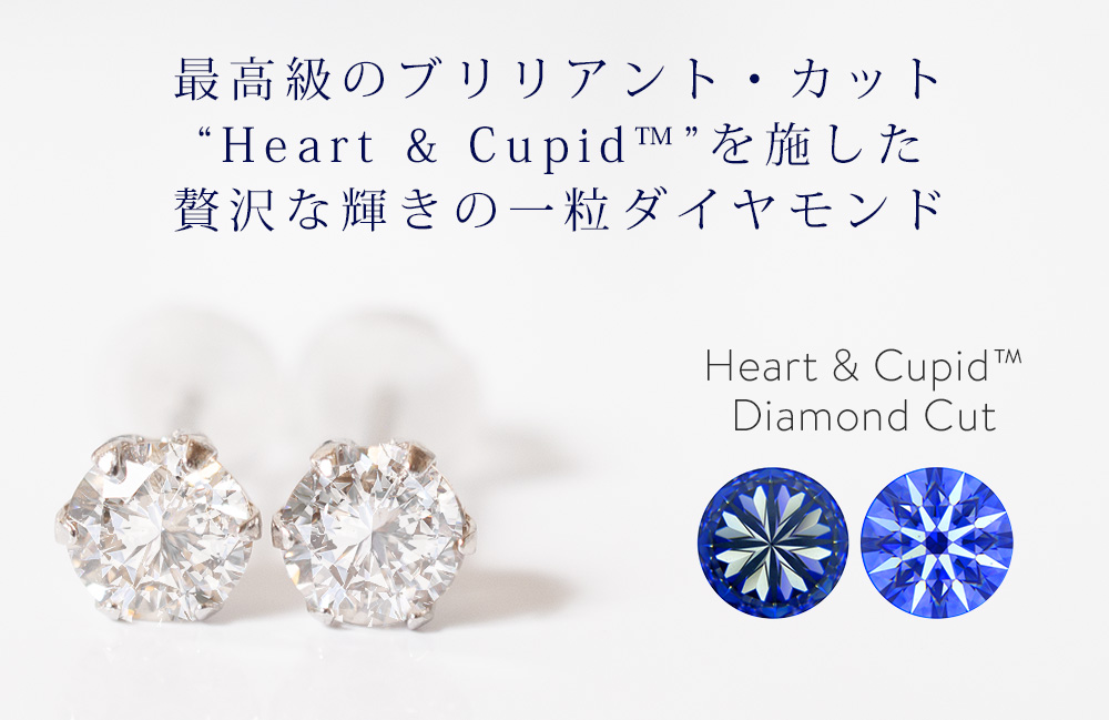 H&C Cut Pt900 Precious Diamond Stud Earrings EDELE -エデル- | Ops