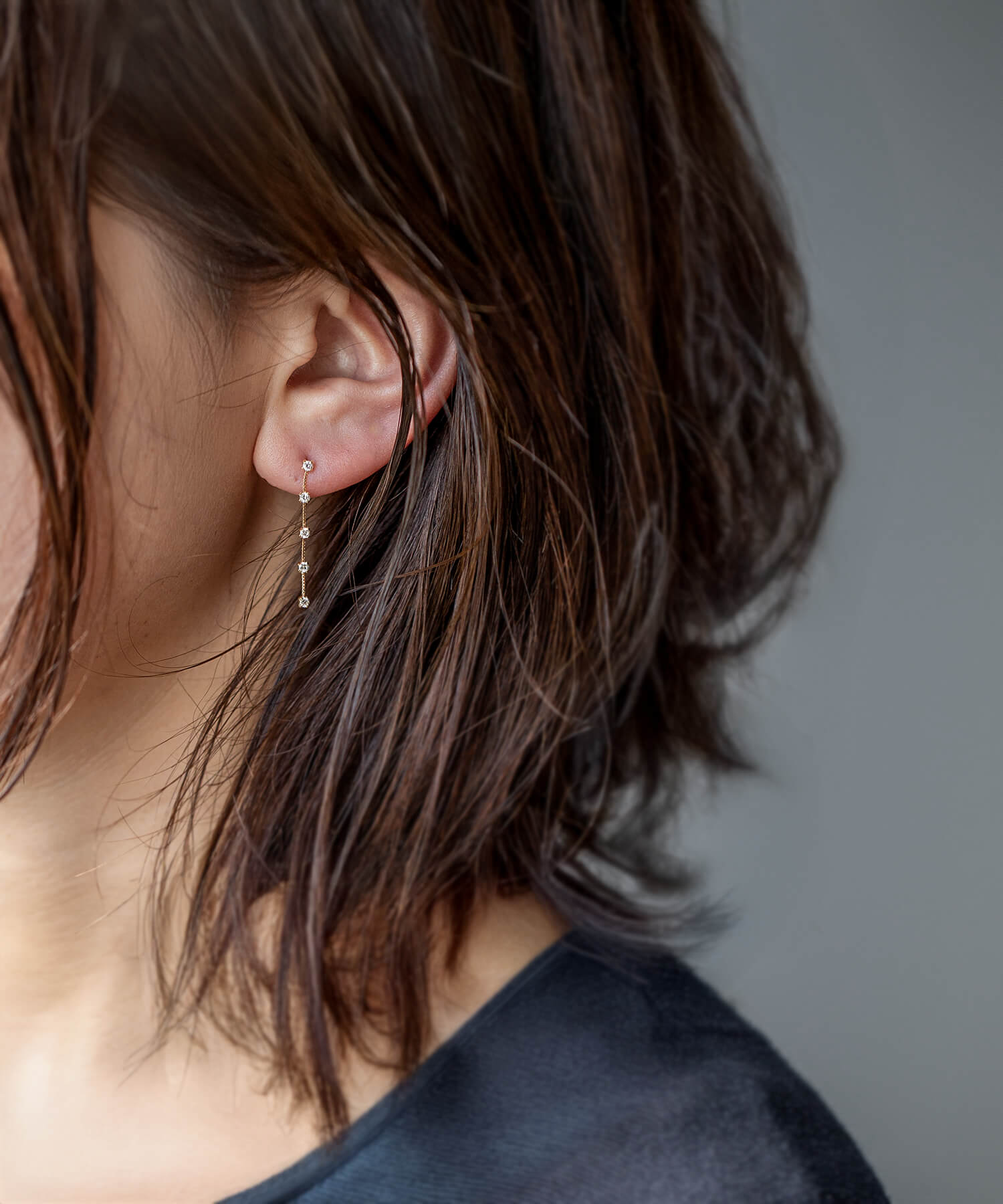 ダイヤ ダイヤモンド ピアス 18金 18K 揺れる レディース シンプル