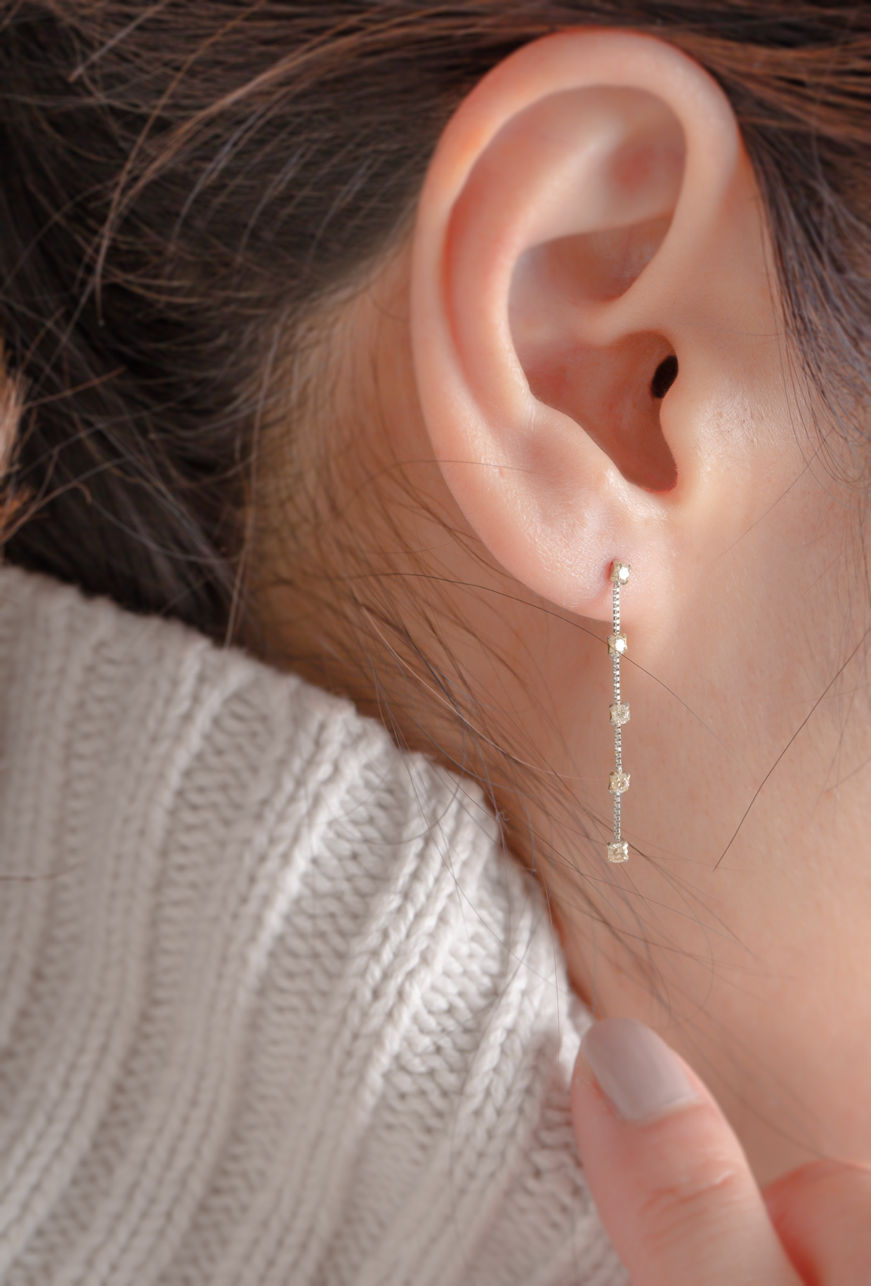 Pt900 5 Diamond Swing Earrings FIDO-PT -フィド- | Ops.(オプス)公式