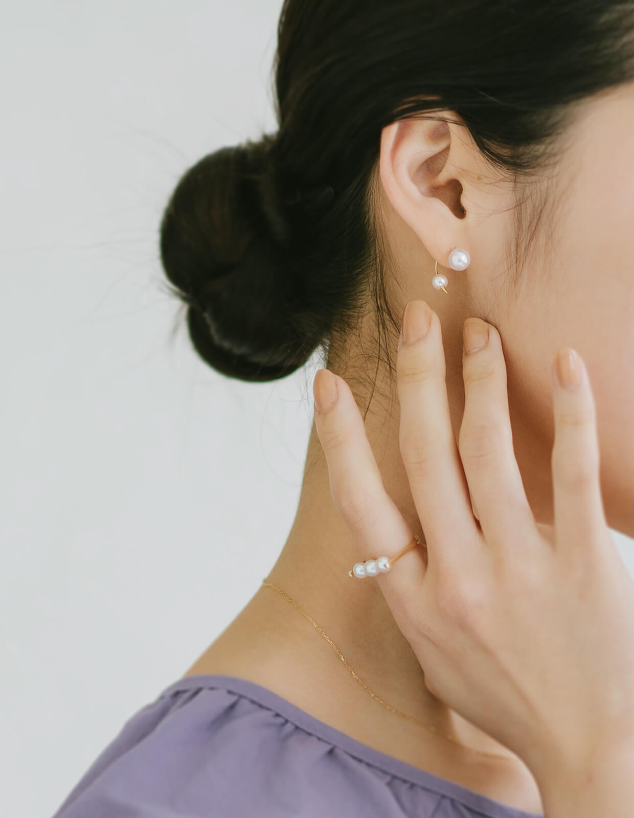 K18 Double Pearl Thorny Earrings FOLLETTA -フォレッタ- | Ops 