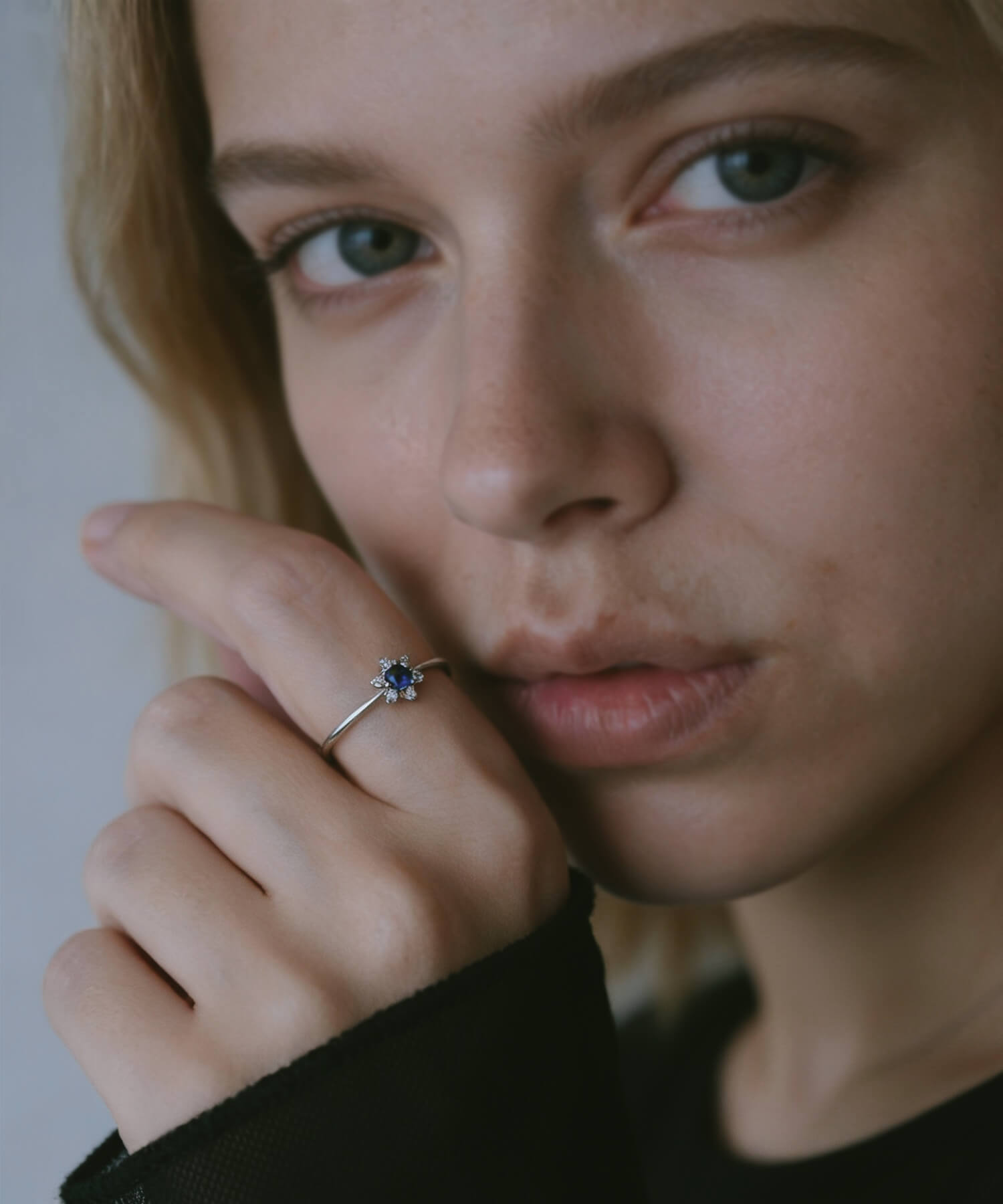 天然石 リング 指輪 プラチナ サファイヤ 星 【elneo-r エルネオ