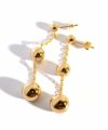 揺れる ピアス 金属アレルギー対応 かわいい シルバー ゴールド 18K仕上げ 【BAO バオ】 大きめ 大ぶり ボール チェーン ピアス シルバー925 両耳用 チェーンピアス ピアス カジュアル フォーマル おしゃれ