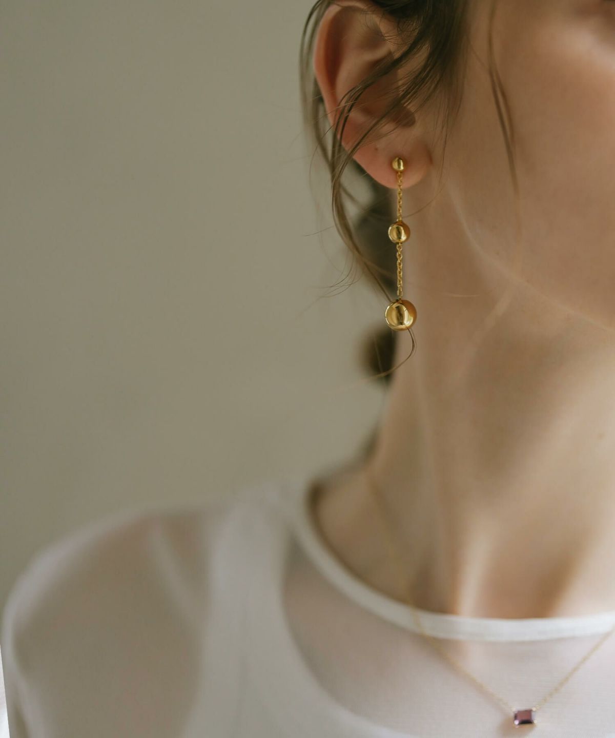 揺れる ピアス 金属アレルギー対応 かわいい シルバー ゴールド 18K仕上げ 【BAO バオ】 大きめ 大ぶり ボール チェーン ピアス シルバー925 両耳用 チェーンピアス ピアス カジュアル フォーマル おしゃれ