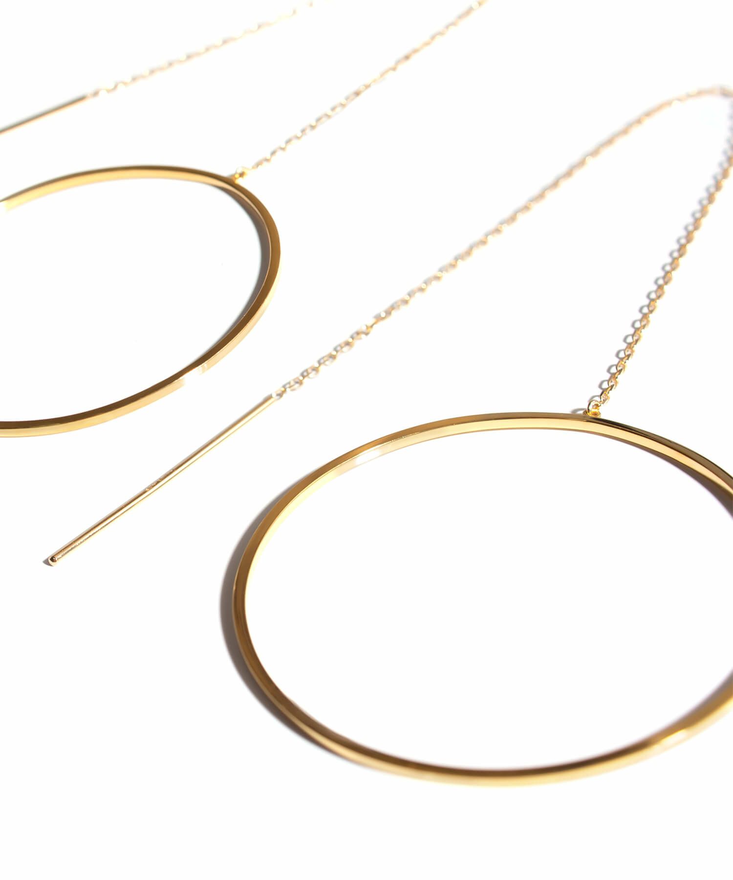 K18 Elegant Hoop Chain Earrings DENEB -デネブ- | Ops.(オプス)公式