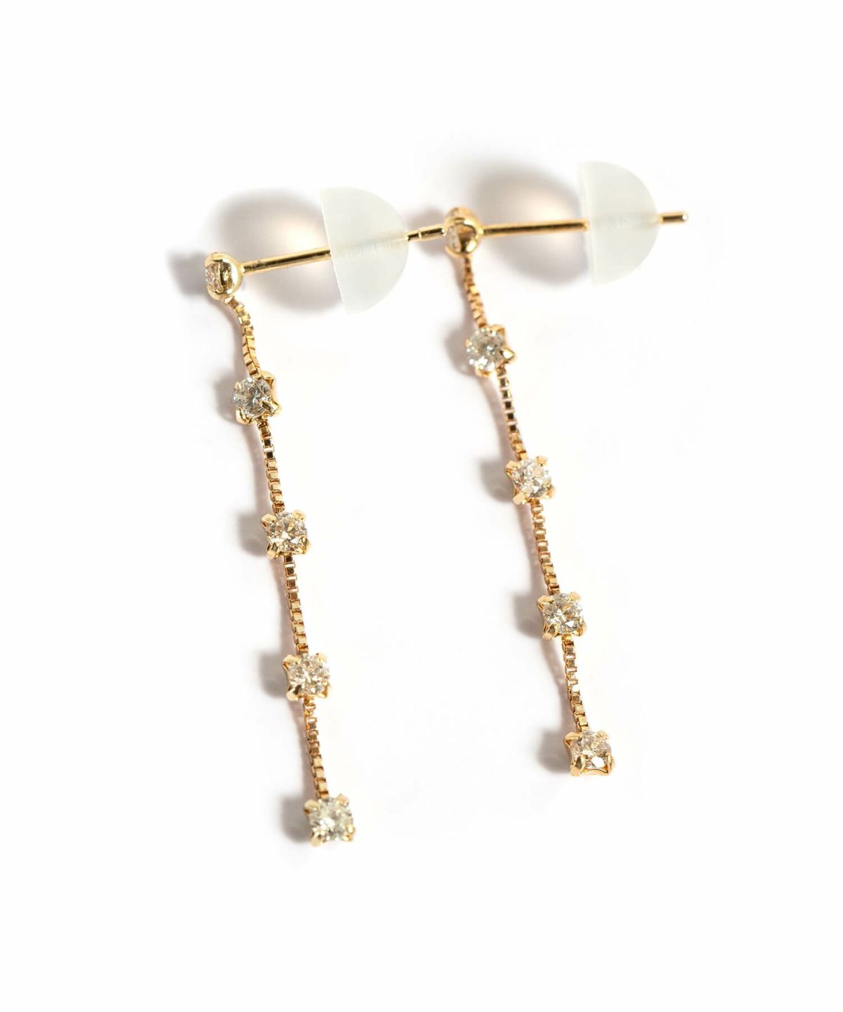 ダイヤモンド ピアス 揺れる 18金 ブランド 5連 天然 ダイヤモンド 甲府ブランド ロングピアス k18 １８k 大人 可愛い おしゃれ