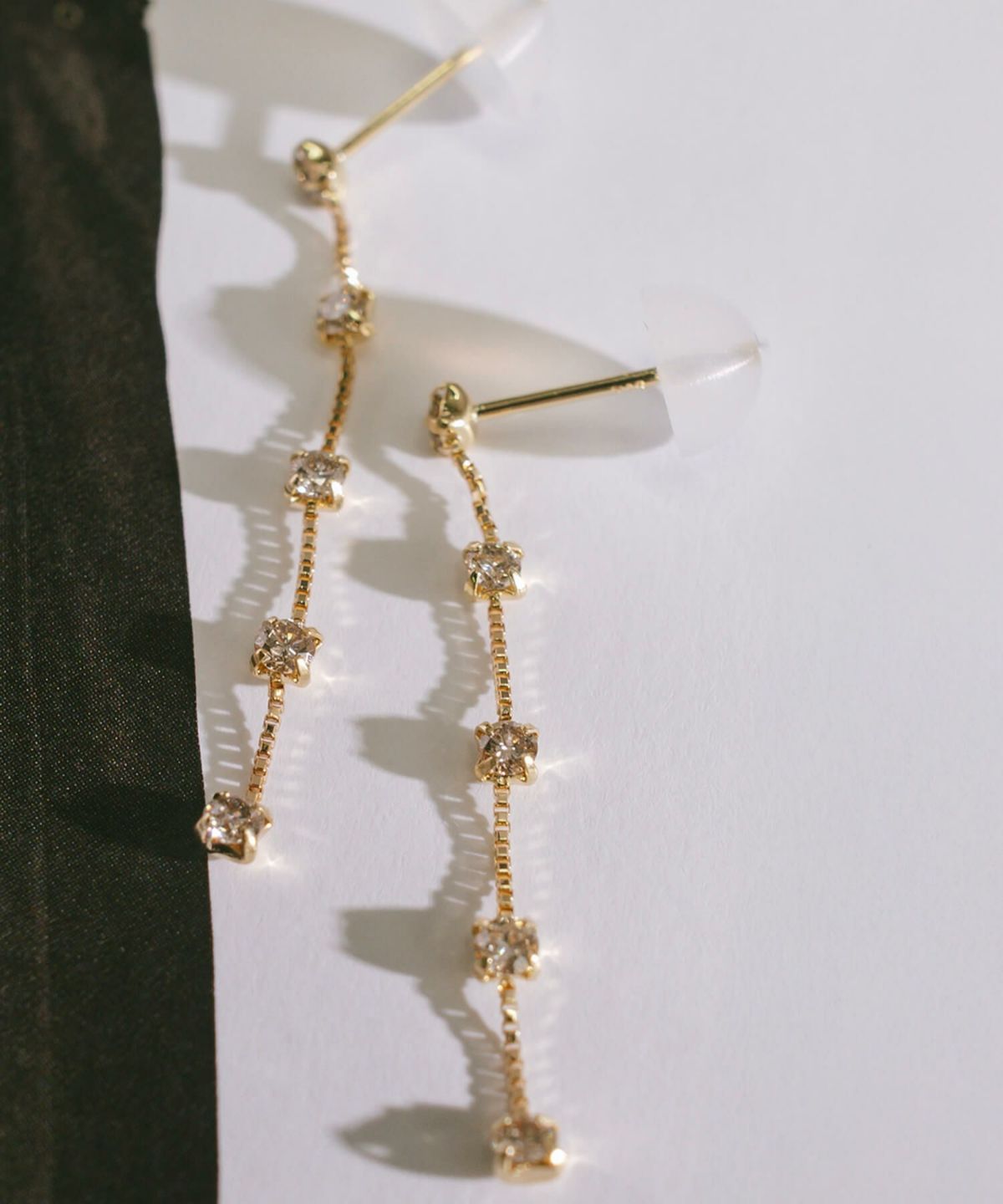 ダイヤモンド ピアス 揺れる 18金 ブランド 5連 天然 ダイヤモンド 甲府ブランド ロングピアス k18 １８k 大人 可愛い おしゃれ