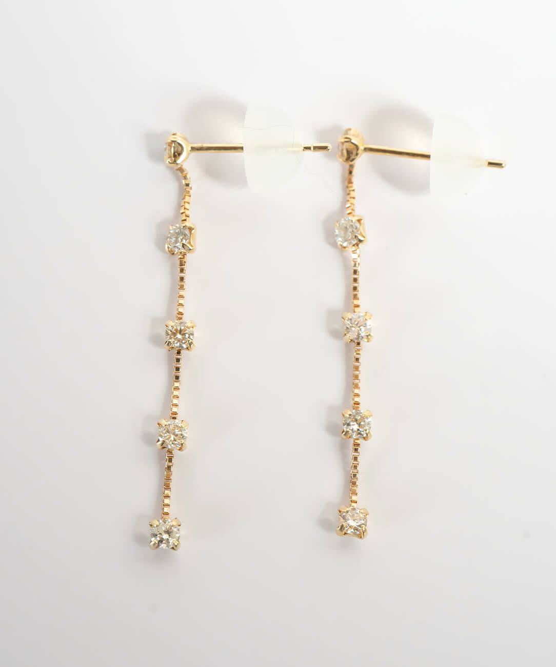 ダイヤモンド ピアス 揺れる 18金 ブランド 5連 天然 ダイヤモンド 甲府ブランド ロングピアス k18 １８k 大人 可愛い おしゃれ