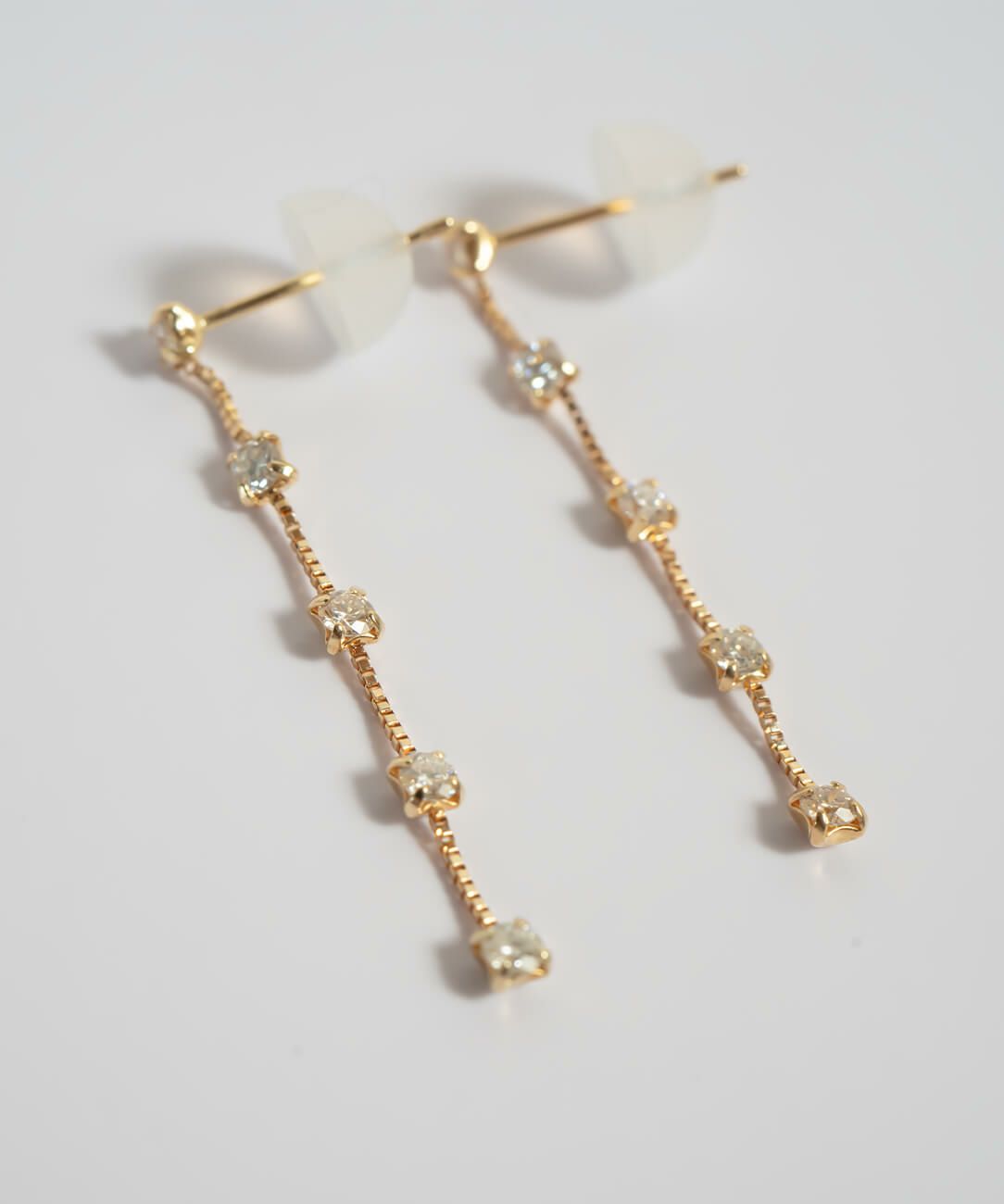 ダイヤモンド ピアス 揺れる 18金 ブランド 5連 天然 ダイヤモンド 甲府ブランド ロングピアス k18 １８k 大人 可愛い おしゃれ