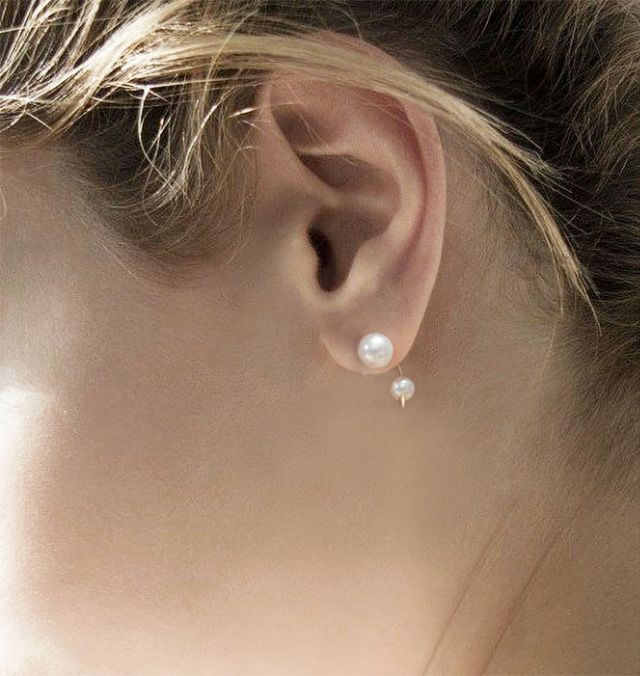 K18 Double Pearl Thorny Earrings FOLLETTA -フォレッタ- | Ops ...