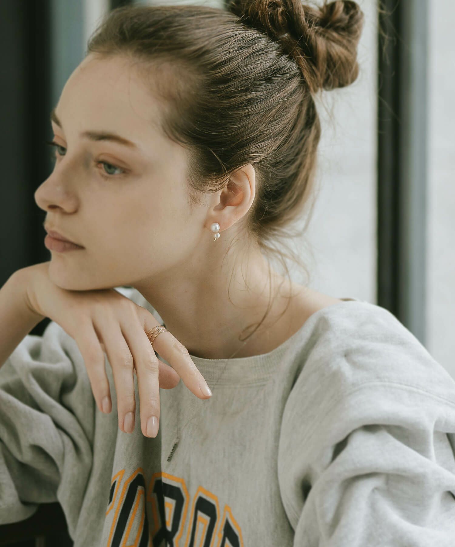 K18 Double Pearl Thorny Earrings FOLLETTA -フォレッタ- | Ops