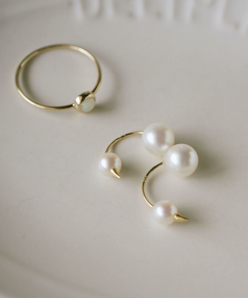 K18 Double Pearl Thorny Earrings FOLLETTA -フォレッタ- | Ops ...