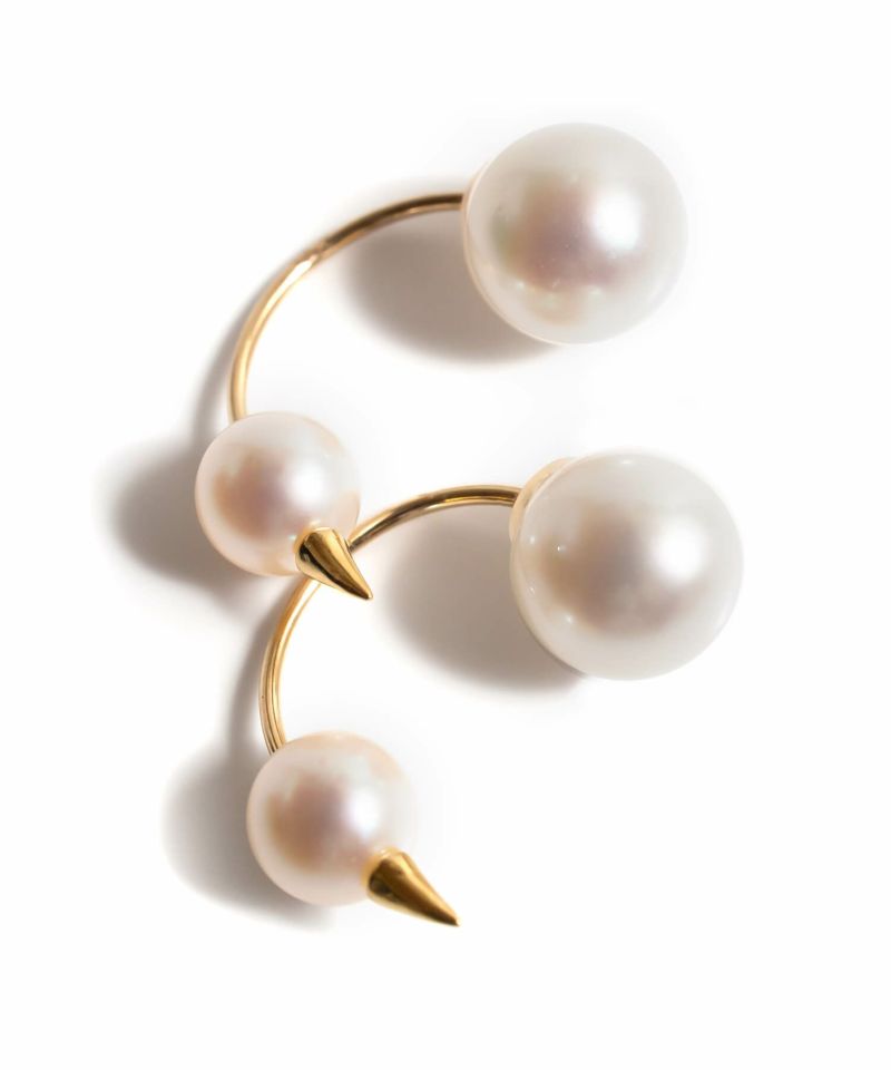 K18 Double Pearl Thorny Earrings FOLLETTA -フォレッタ- | Ops.(オプス)公式ストア