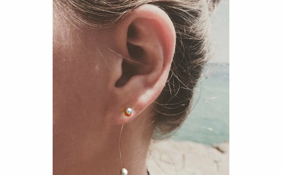 18金 アコヤ本真珠 ロングピアス パールピアス ピアス k18 18k 18金 TV番組衣装協力品 あこやパール 真珠ピンクゴールド レディース アクセサリー フォーマル パールキャッチ 両耳用 7cm 大人 可愛い おしゃれ