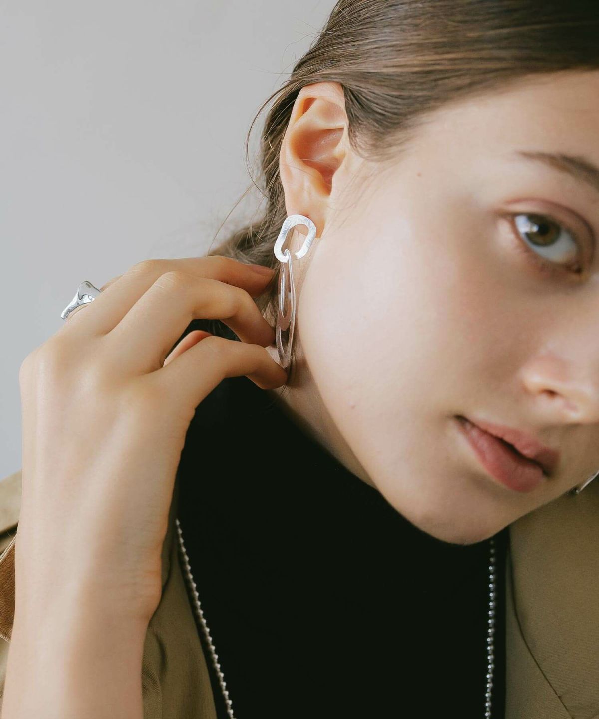 TV番組 衣装協力 ピアス 18k 仕上げ フープ シルバー925 キャッチピアス 【Kreo クレオ】 ロングピアス 金属アレルギー ドロップピアス 18 金 ピアス 大ぶり 大きい マット ゴールド 揺れる シルバー オーバル ピアス フープピアス ノンアレルギー 18k k18 可愛い シンプル