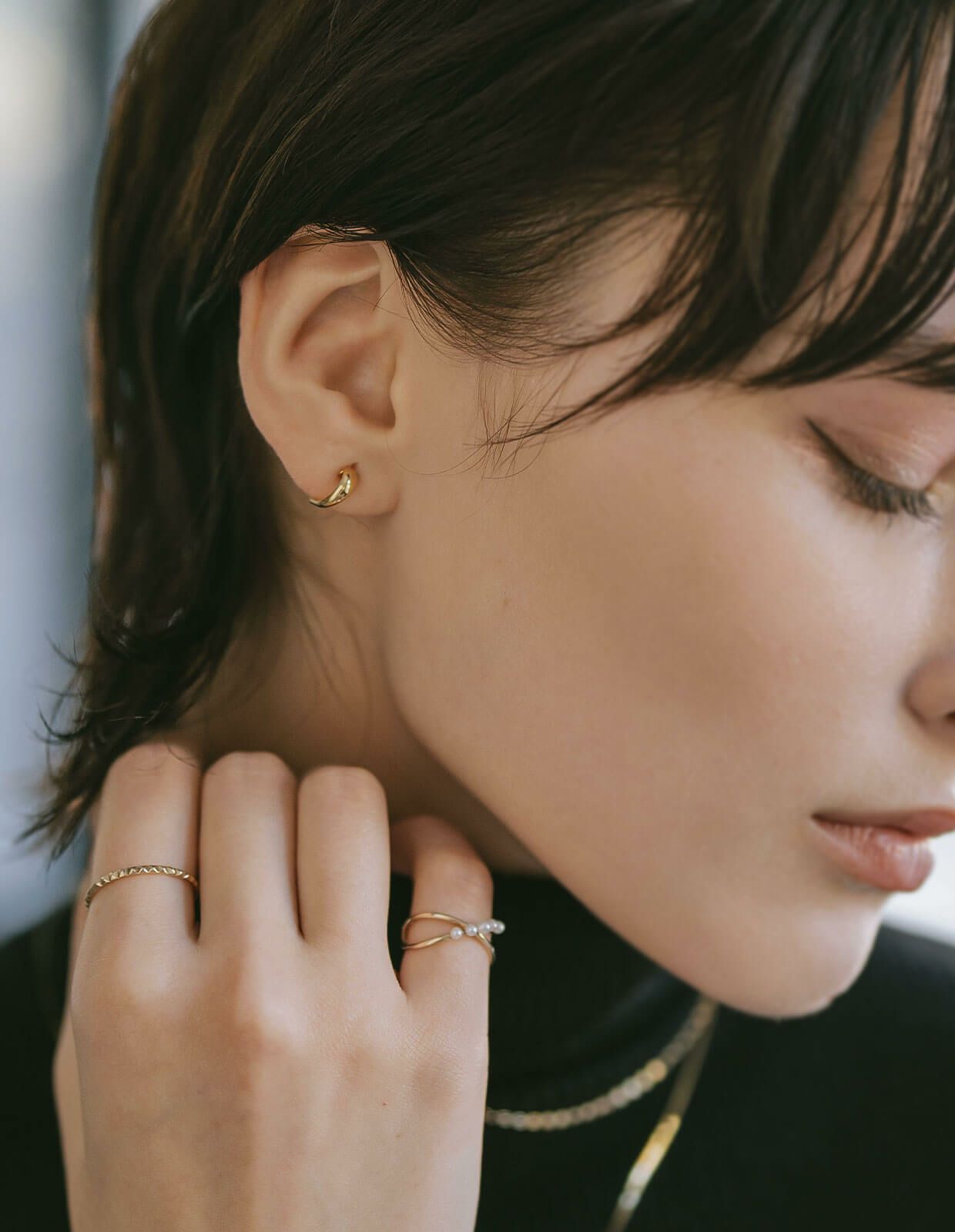 18k ピアス  三日月 ピアス 18金 つけっぱなし 国内甲府ブランド k18 18金 つけっぱなしピアス レディース ジュエリー ブランド アクセサリー プレゼント 小さめ
