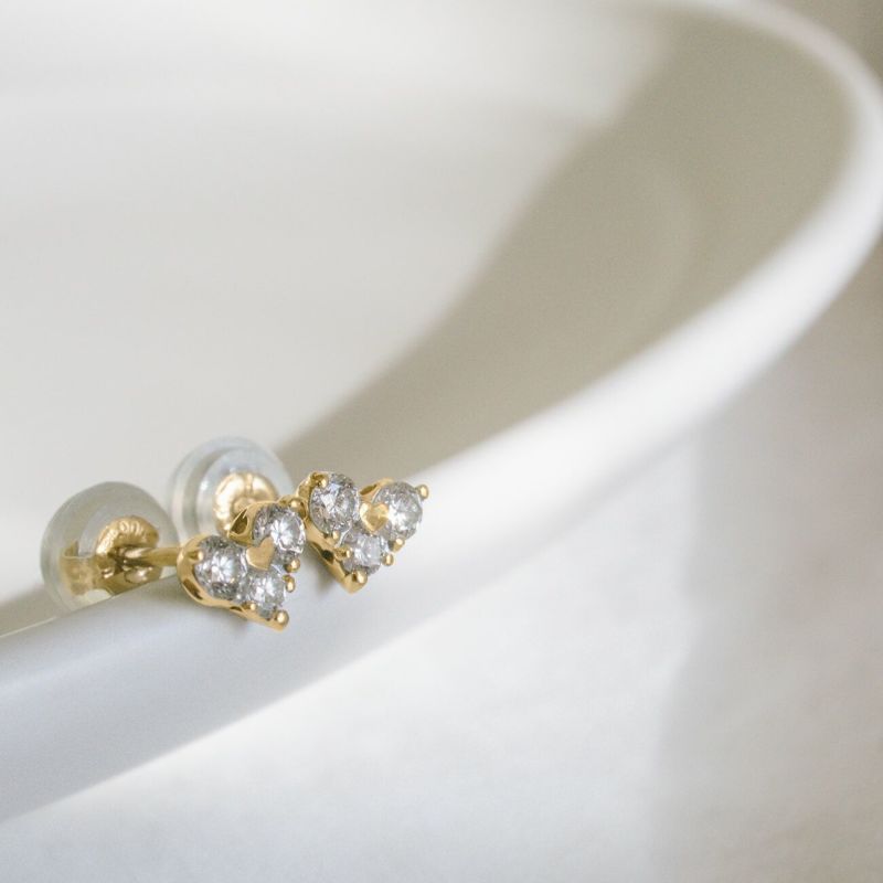 Pt900 0.2ct Heart Stud Earrings MAJERTA -マジェルタ- | Ops