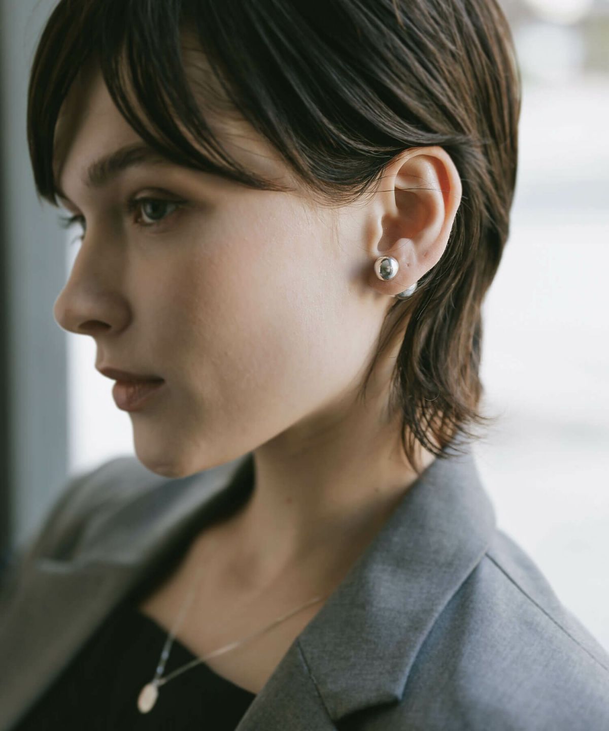 【雑誌掲載アイテム】 ピアス シルバー ボール 【Pallo パロ】 silver925 シルバー925 バックキャッチピアス ダブルキャッチ シルバーピアス 大ぶり 両耳用 丸玉 シルバー トライバルピアス レトロ おしゃれ 金属アレルギー