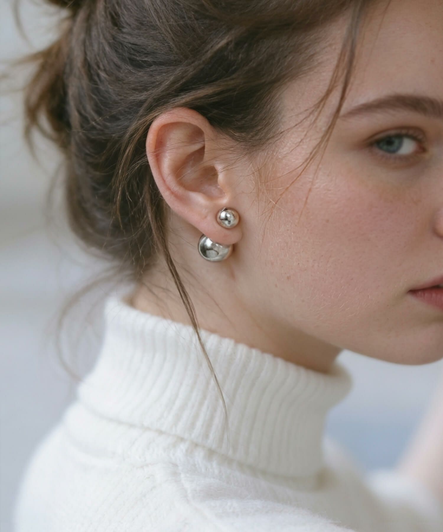【雑誌掲載アイテム】 大きめ ピアス シルバー ボール 【Pallo パロ】 silver925 シルバー925 バックキャッチピアス ダブルキャッチ シルバーピアス 大ぶり 両耳用 丸玉 シルバー トライバルピアス レトロ おしゃれ 金属アレルギー 軽量