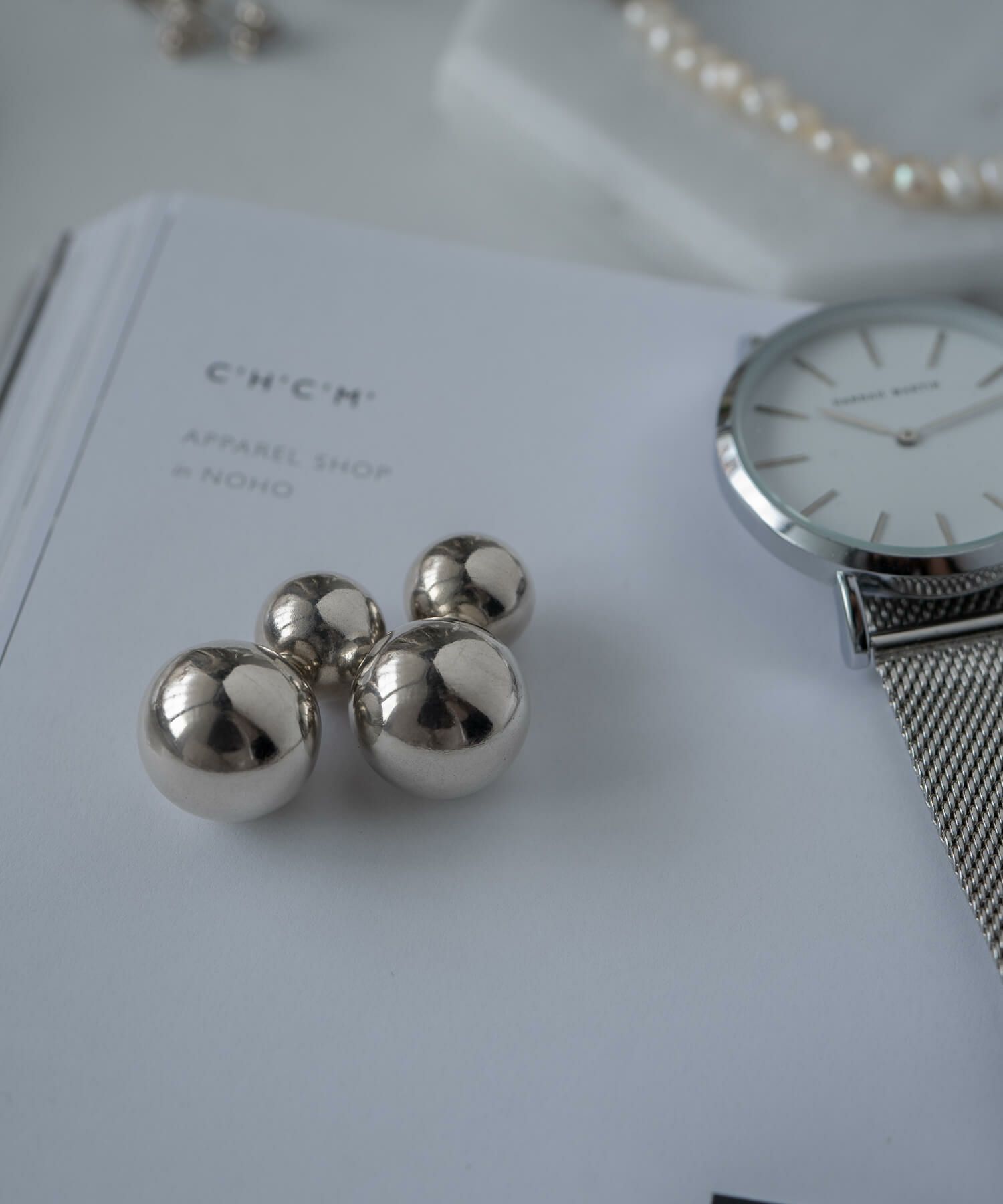 【雑誌掲載アイテム】 大きめ ピアス シルバー ボール 【Pallo パロ】 silver925 シルバー925 バックキャッチピアス ダブルキャッチ シルバーピアス 大ぶり 両耳用 丸玉 シルバー トライバルピアス レトロ おしゃれ 金属アレルギー 軽量