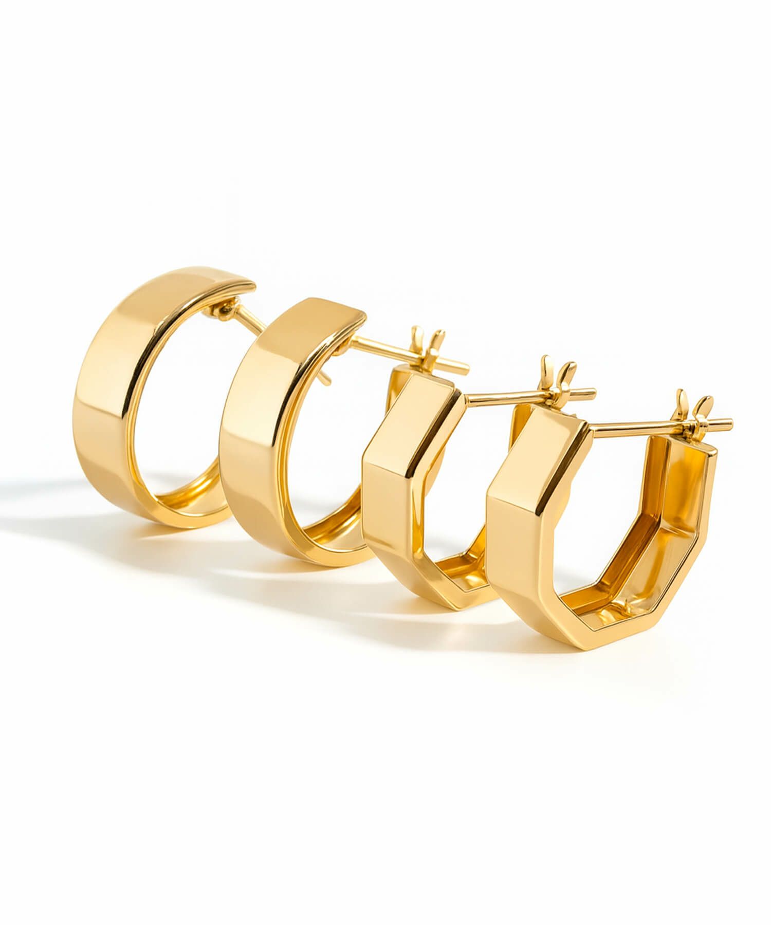 【国内甲府ブランド】 18k ピアス フープ シンプル 【SOLUA ソルア】 6角 ラウンド 18金 ピアス つけっぱなし キャッチレス 金属アレルギー 対応 レディース ジュエリー アクセサリー プレゼント フープピアス フックピアス カジュアル おしゃれ