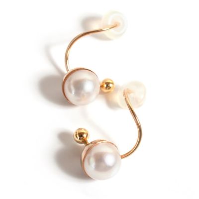 18金 パールピアス 18k K18 ピンクゴールド 淡水真珠 淡水パール