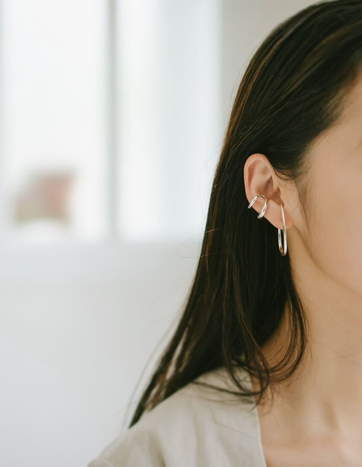 金属アレルギー ピアス シルバー925 ピアス ゴールド ピアス フープ 【VIIDA ヴィーダ】 雫 ドロップ 大ぶり ピアス シンプル レディース 18k ピアス 個性 大人 可愛い ピアス カジュアル フォーマル