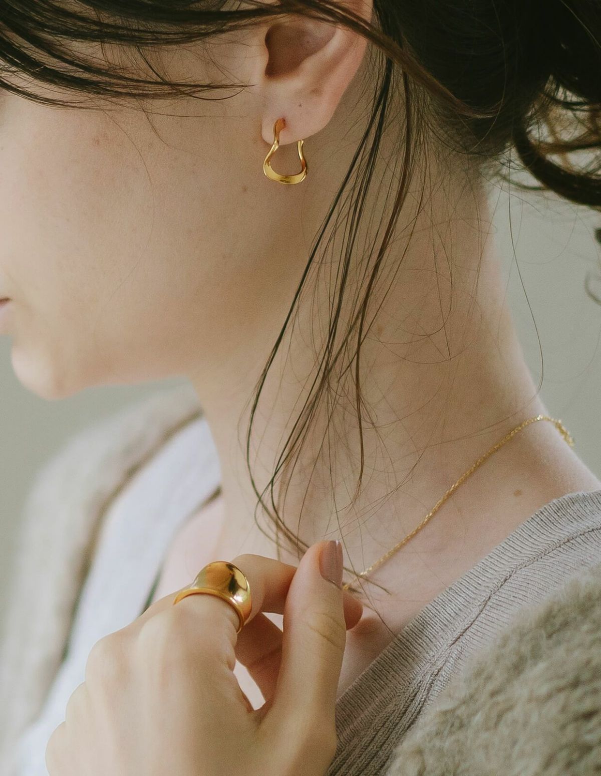 ゴールド リング 太め 【Avior アビオール】 レディース シルバー925 リング 925silver silver925 デザインリング カジュアル フォーマル 金属アレルギー 安心 重ね付け 人差し指 指輪 幅太 ワイド ジュエリー アクセサリー 地金 おしゃれ 大ぶり