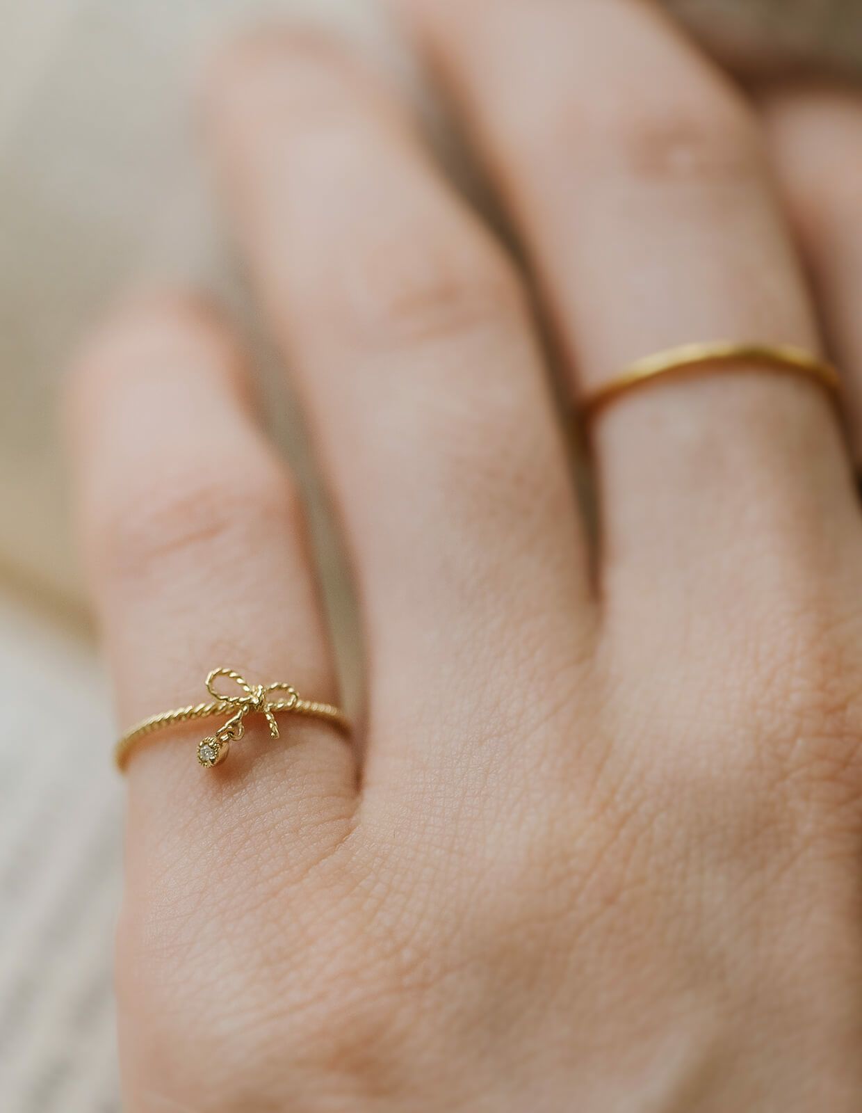 K10 Gold Diamond Delicate Ring FORAFORA -フォラフォラ- | Ops 