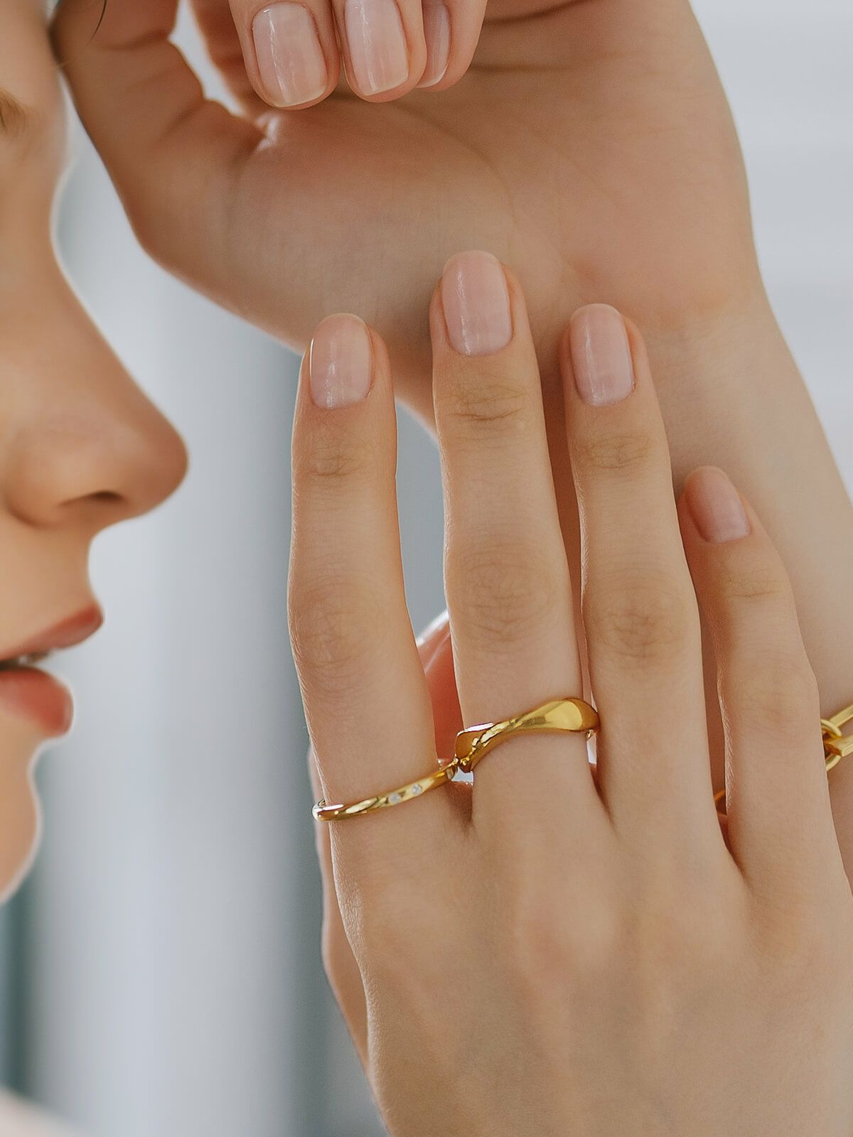 シルバーリング シンプル 太め 大ぶり 人差し指 指輪 重ね付け おしゃれ レディース