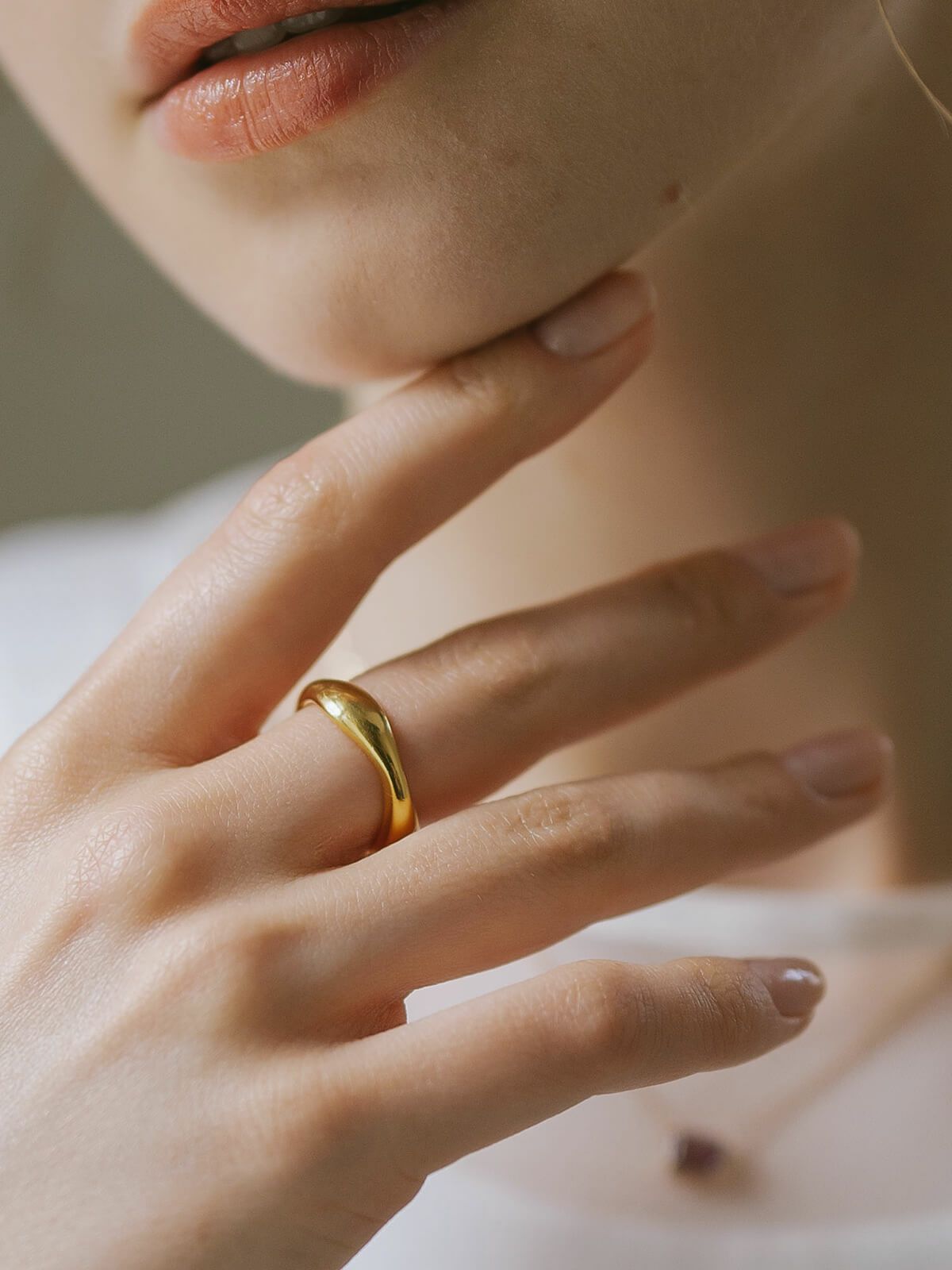 シルバーリング シンプル 太め 大ぶり 人差し指 指輪 重ね付け おしゃれ レディース