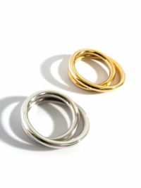 【雑誌掲載品】 2連 リング シルバー ゴールド リング 太め 【HELIX ヘリクス】 スパイラル レディース おしゃれ silver925 重ね付け 18k リング シルバー925 デザインリング カジュアル フォーマル 金属アレルギー 安心 中指 人差し指 指輪 大ぶり ワイド ジュエリー