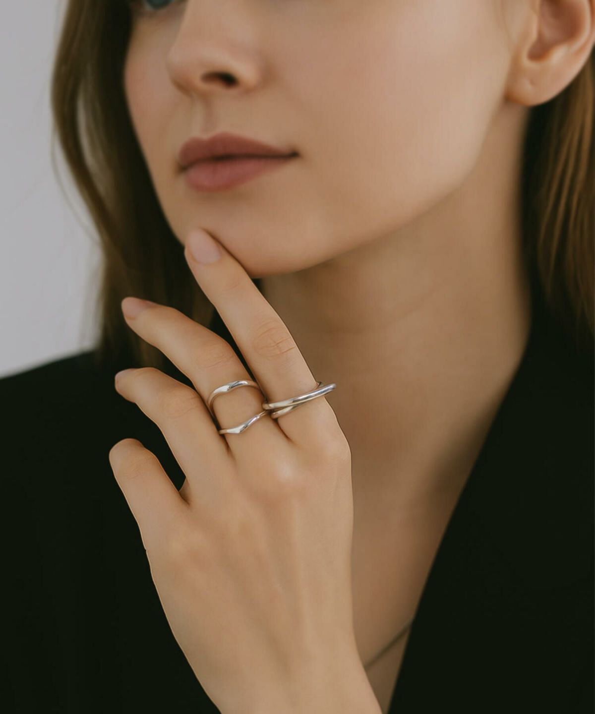 【雑誌掲載品】 2連 リング シルバー ゴールド リング 太め 【HELIX ヘリクス】 スパイラル レディース おしゃれ silver925 重ね付け 18k リング シルバー925 デザインリング カジュアル フォーマル 金属アレルギー 安心 中指 人差し指 指輪 大ぶり ワイド ジュエリー