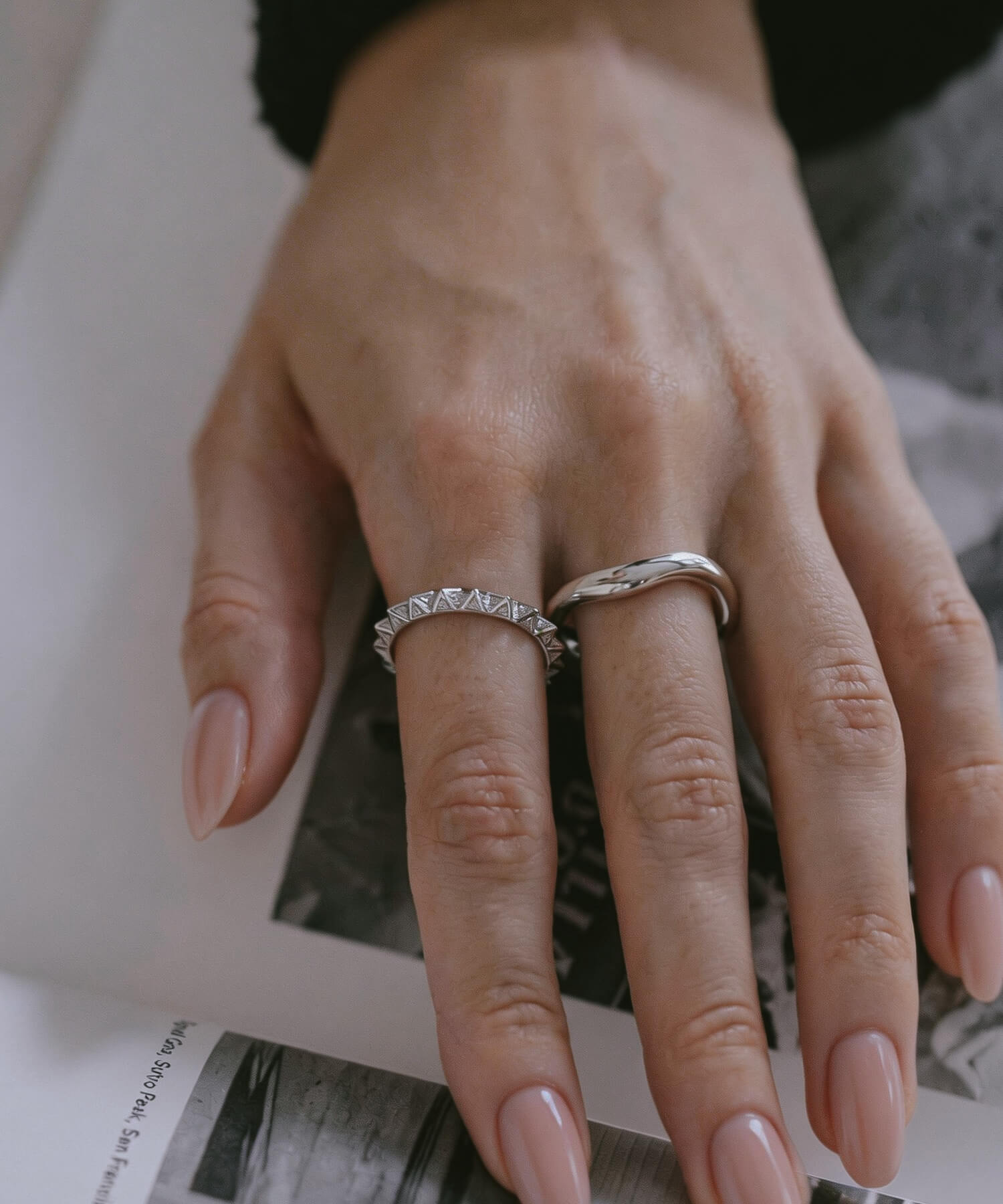 金属アレルギー 安心 シルバー925 リング シンプル 【LOROC ロロック】 シルバー ゴールド リング シルバーリング ゴールドリング 太め レディース 中指 人差し指 指輪 おしゃれ 18金 リング ゴールド 指輪 ジュエリー アクセサリー ウェーブ 波 指輪 重ね付け