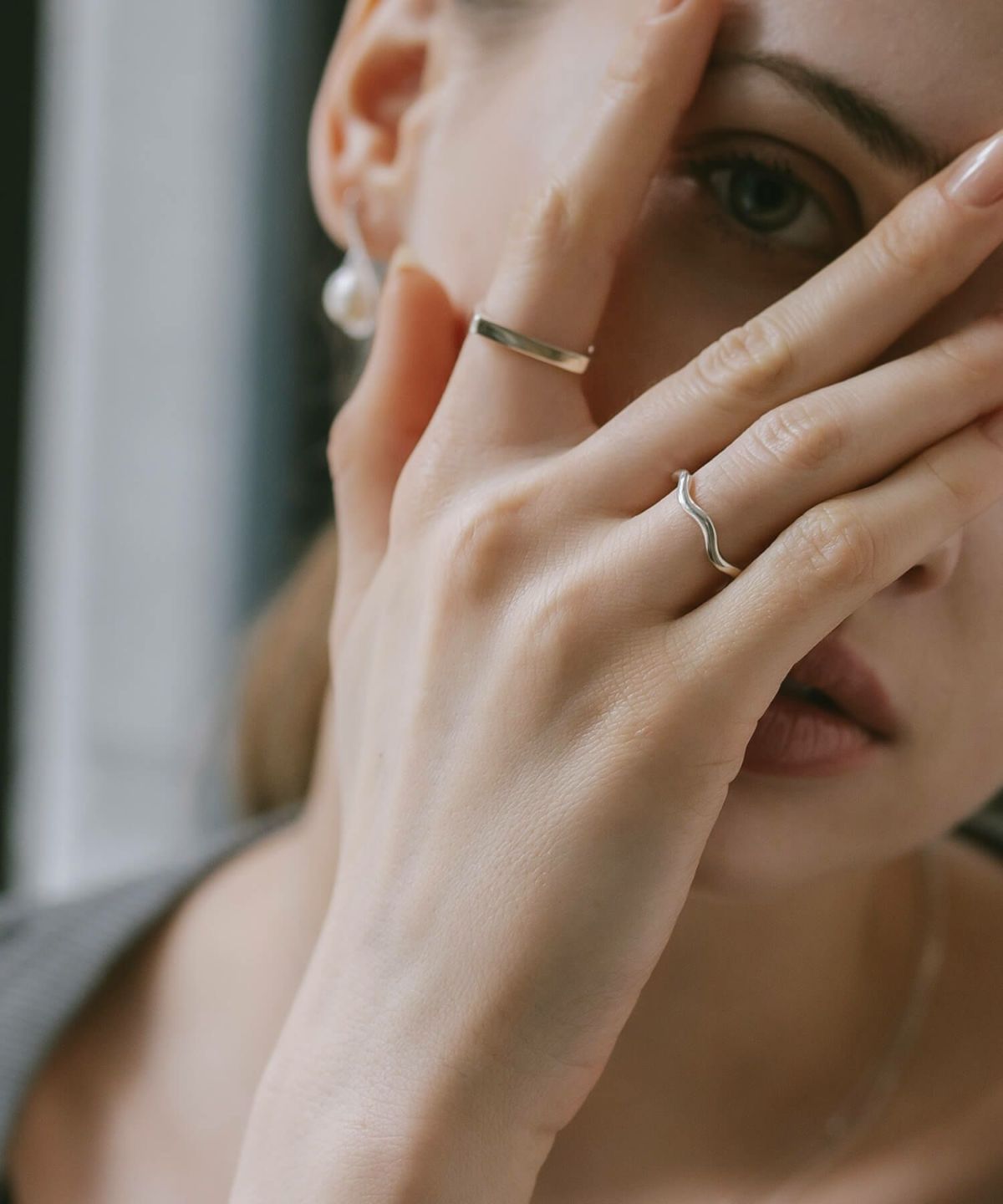 金属アレルギー 安心 シルバー925 リング シンプル 【LOROC ロロック】 シルバー ゴールド リング シルバーリング ゴールドリング 太め レディース 中指 人差し指 指輪 おしゃれ 18金 リング ゴールド 指輪 ジュエリー アクセサリー ウェーブ 波 指輪 重ね付け