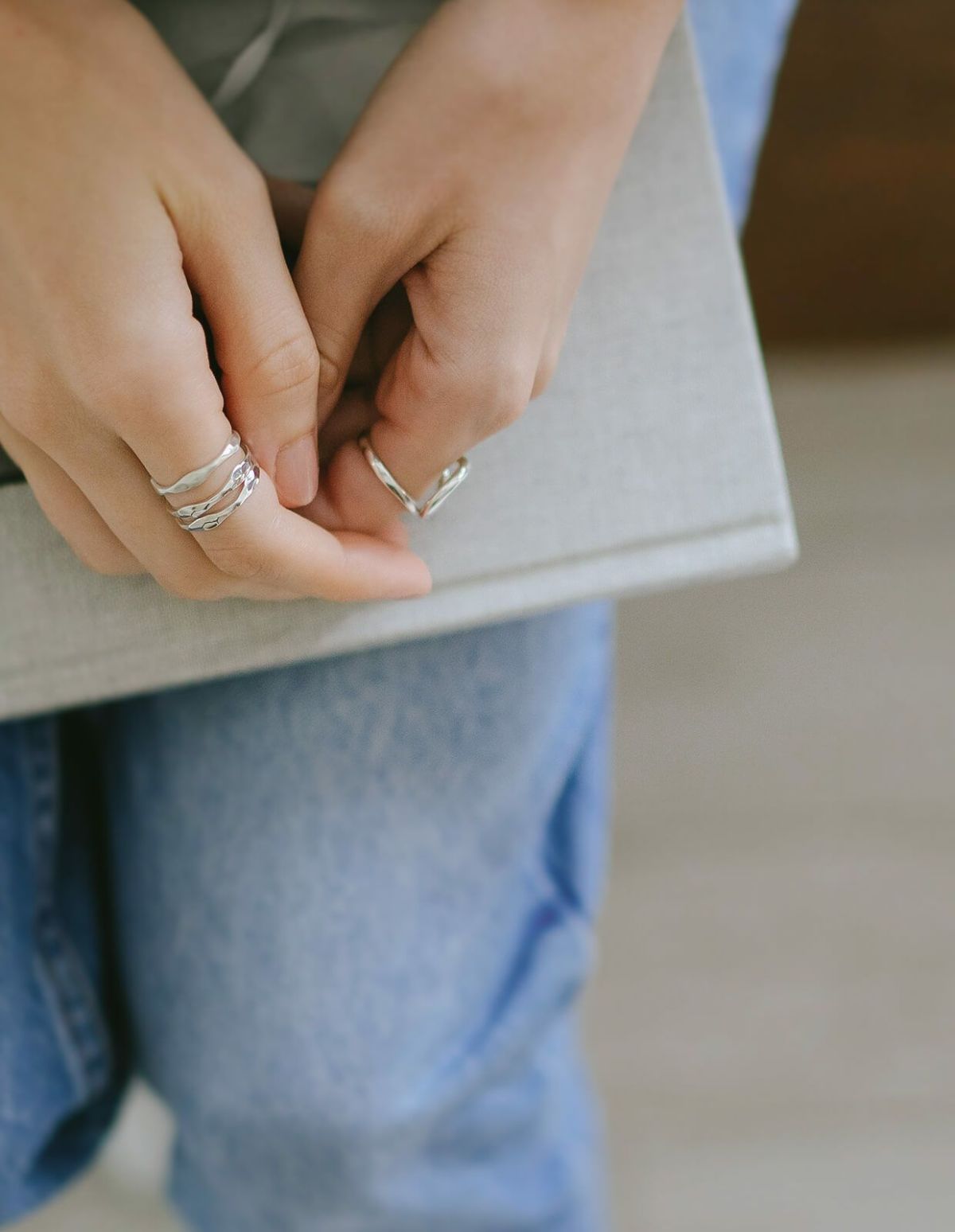 金属アレルギー 安心 3連 シルバー925 リング シンプル 【merv メルブ】 シルバー ゴールド リング シルバーリング ゴールドリング 太め レディース 親指 人差し指 指輪 おしゃれ 18金 k18 リング ゴールド 太め 指輪 ジュエリー アクセサリー ウェーブ 波 指輪 重ね付け