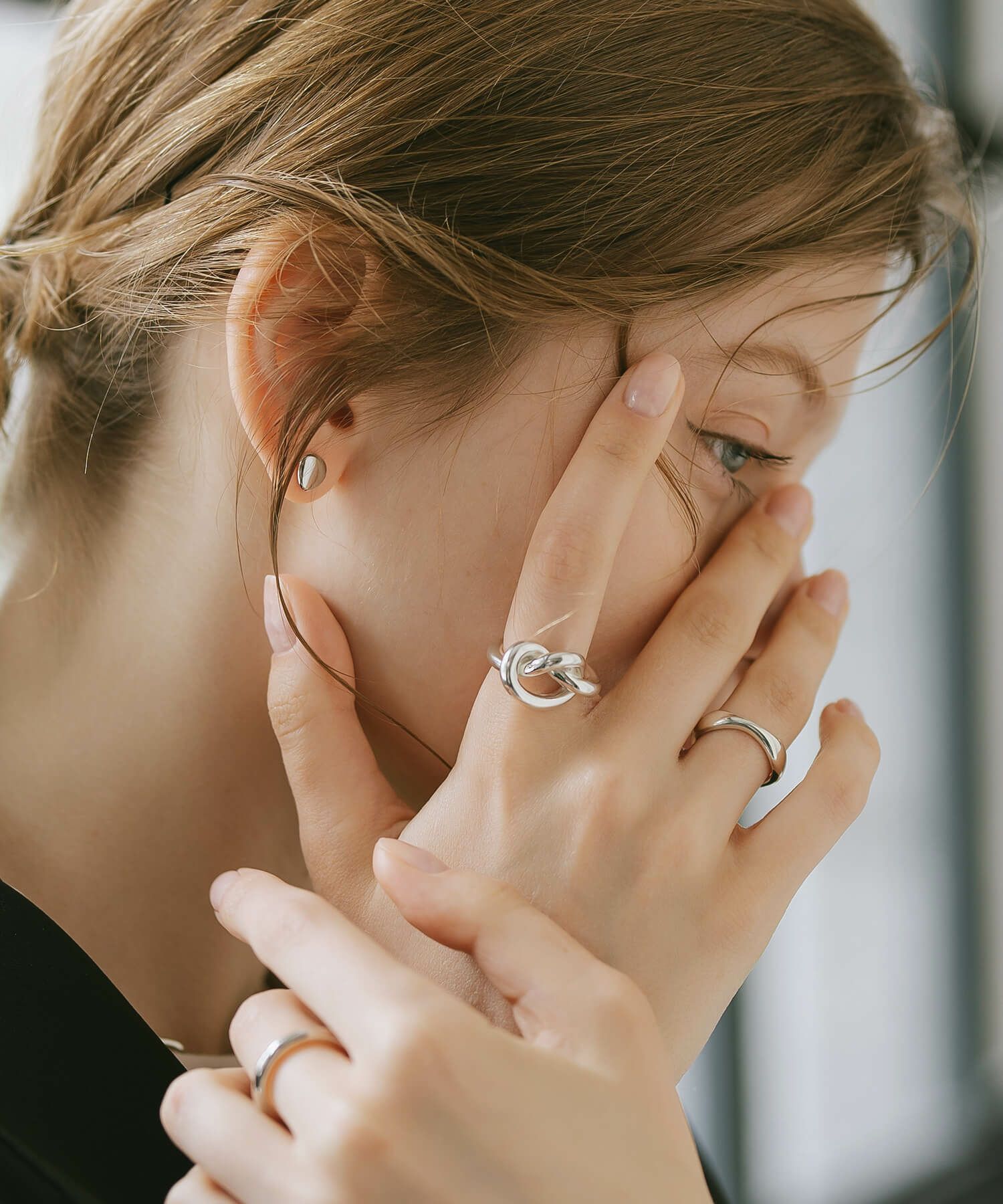 シルバー925 レディース 太め 大ぶり リング Knot Ring OBLIGA-RING