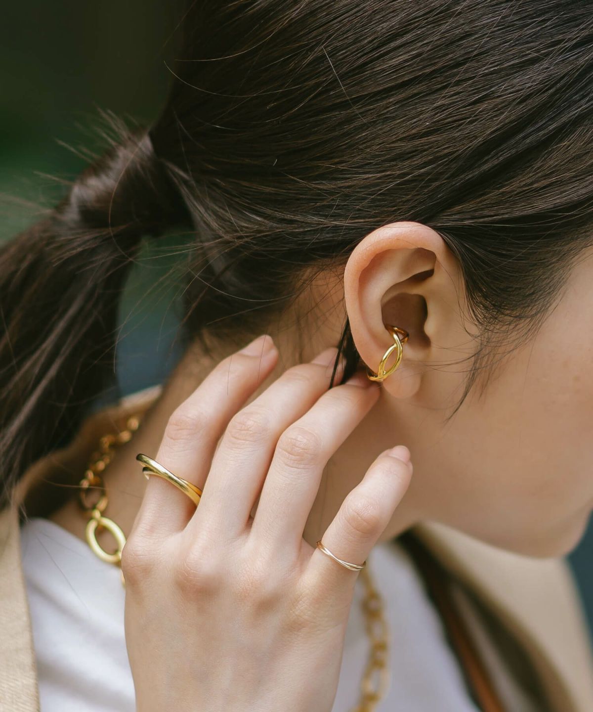 クロス イヤーカフ 大ぶり シルバー イヤカフ 金属アレルギー対応 【XIRA エクシラ】 イヤーカフ 18 金 仕上げ イヤーカフ シルバー925 かっこいい メンズ 片耳用 ゴールド シルバー ニッケルフリー 安心 重ね付け レディース イヤーカフス イヤリング ピンキーリング