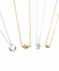 ネックレス レディース シンプル シルバー925 18K仕上げ 【itiy イティ】 ハート クロス 丸 サークル 小粒モチーフ 小豆チェーン 長さ38cm 40cm 大人 可愛い おしゃれ