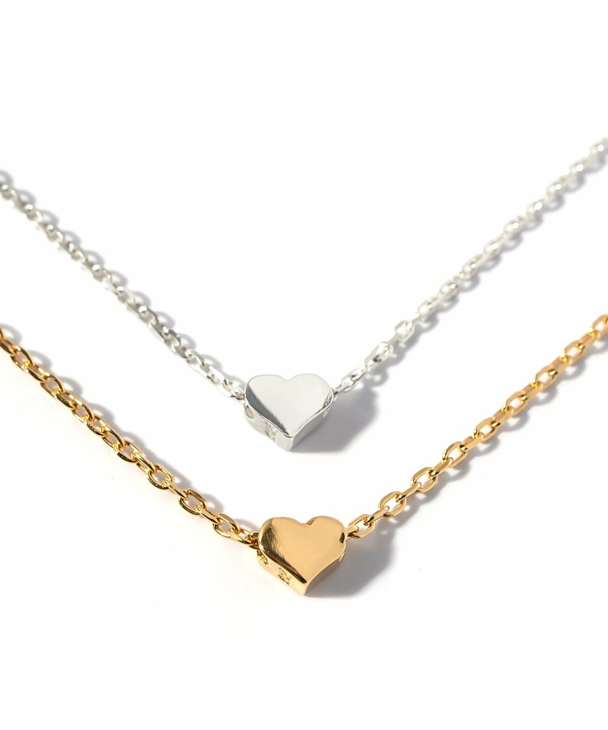 ネックレス レディース シンプル シルバー925 18K仕上げ 【itiy イティ】 ハート クロス 丸 サークル 小粒モチーフ 小豆チェーン 長さ38cm 40cm 大人 可愛い おしゃれ