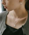 ネックレス レディース シンプル シルバー925 18K仕上げ 【itiy イティ】 ハート クロス 丸 サークル 小粒モチーフ 小豆チェーン 長さ38cm 40cm 大人 可愛い おしゃれ