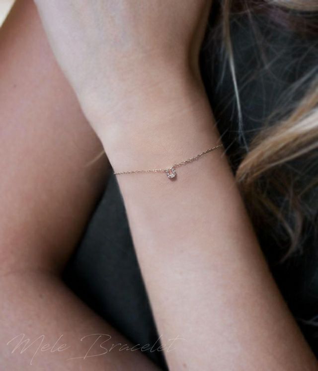 Tiny Diamond Motif Gold Bracelet MELE BR K18 -メレブレスレットK18 