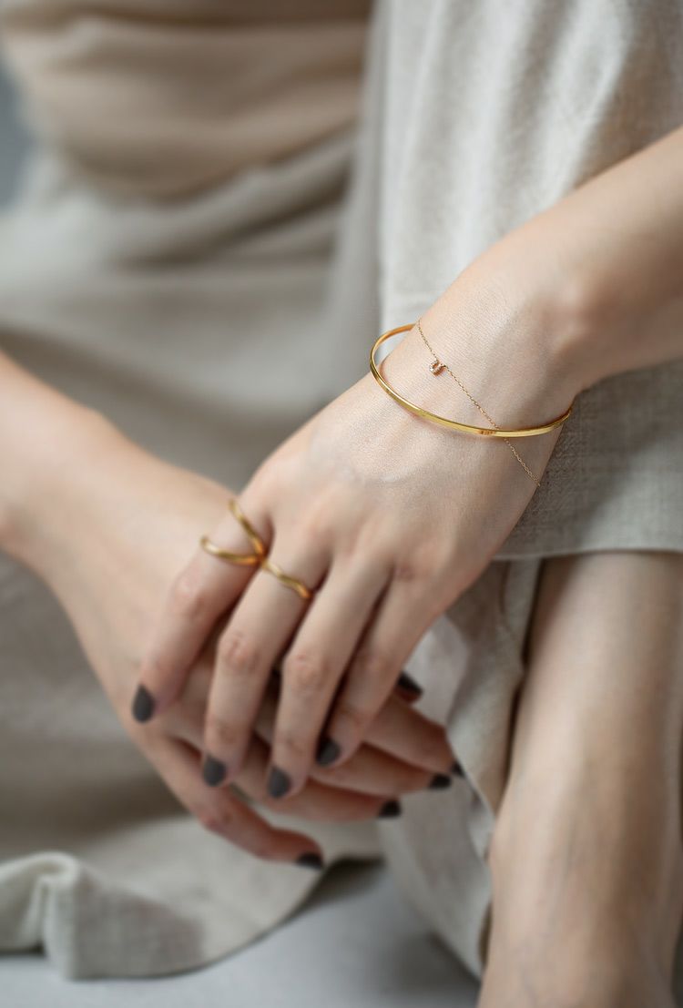 Tiny Diamond Motif Gold Bracelet MELE BR K18 -メレブレスレットK18  