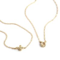 ダイヤモンド ブレスレット クロス ホースシュー 18K ゴールド 華奢 スキンジュエリー