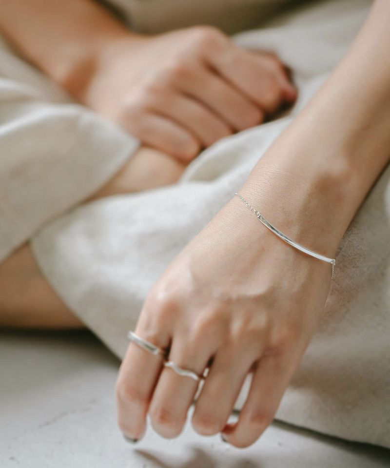 Silver925 Minimal Skinny Bar Bracelet TIGO -ティゴ- | Ops.(オプス