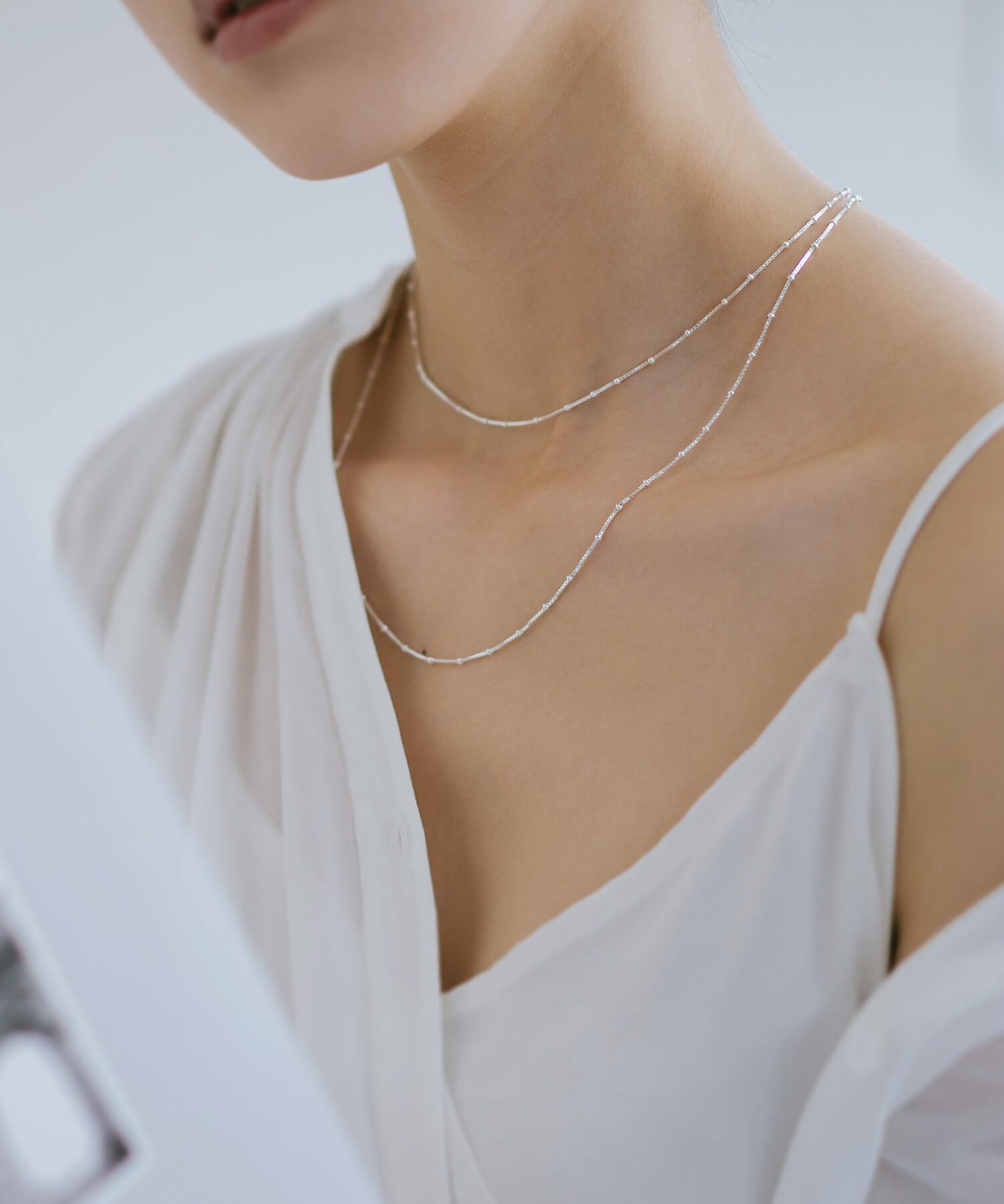 【ドラマ衣装協力】ネックレスチェーンのみ ネックレス シルバー レディース 金属アレルギー対応 【Arete アレーテ】 チェーンだけ シンプル 2連 ロング メンズ 2本セット シルバー925 ゴールド ショート 18金 仕上げ k18 ニッケルフリー 長さ38cm 50cm おしゃれ 大人 可愛い