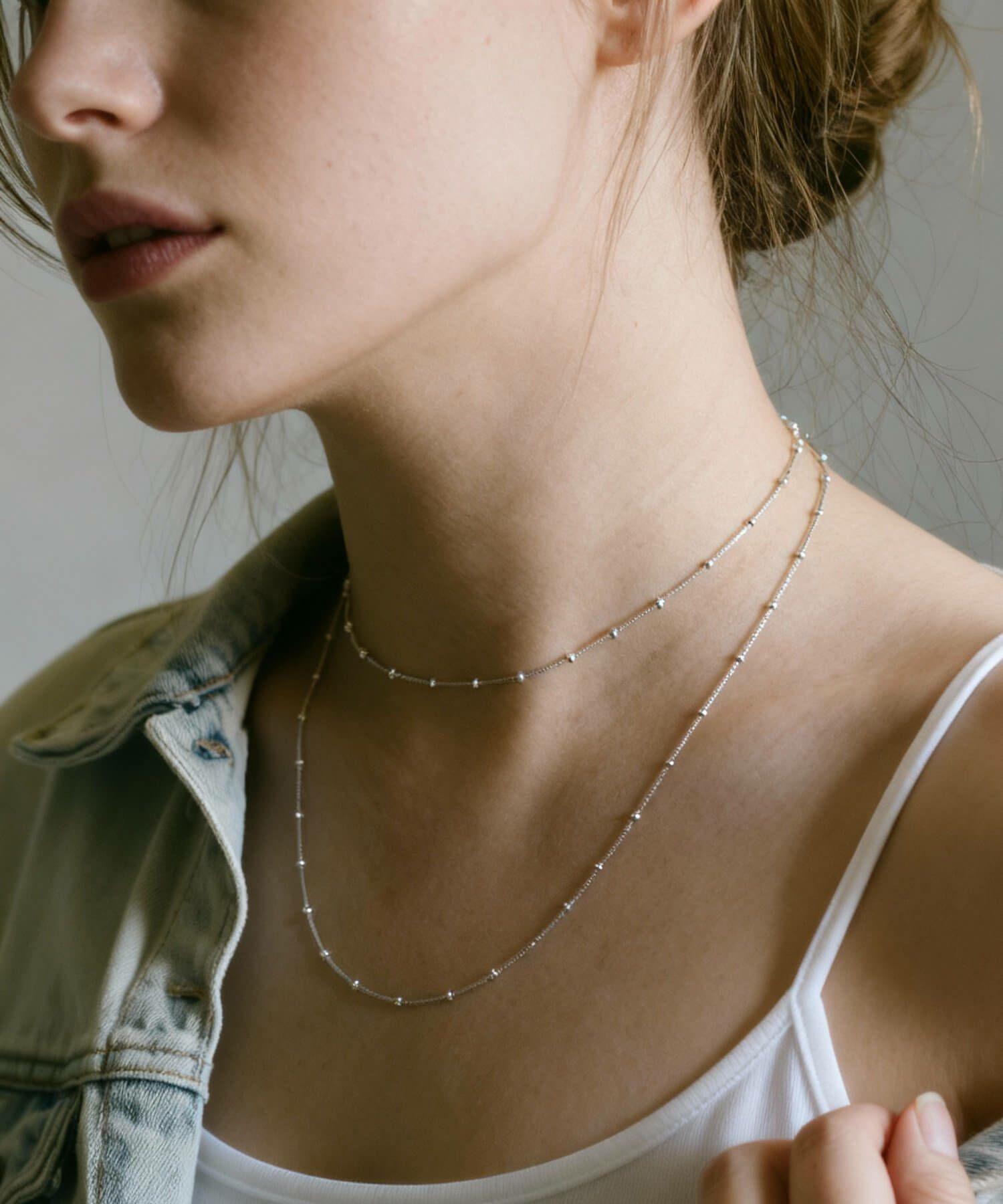 【ドラマ衣装協力】ネックレスチェーンのみ ネックレス シルバー レディース 金属アレルギー対応 【Arete アレーテ】 チェーンだけ シンプル 2連 ロング メンズ 2本セット シルバー925 ゴールド ショート 18金 仕上げ k18 ニッケルフリー 長さ38cm 50cm おしゃれ 大人 可愛い