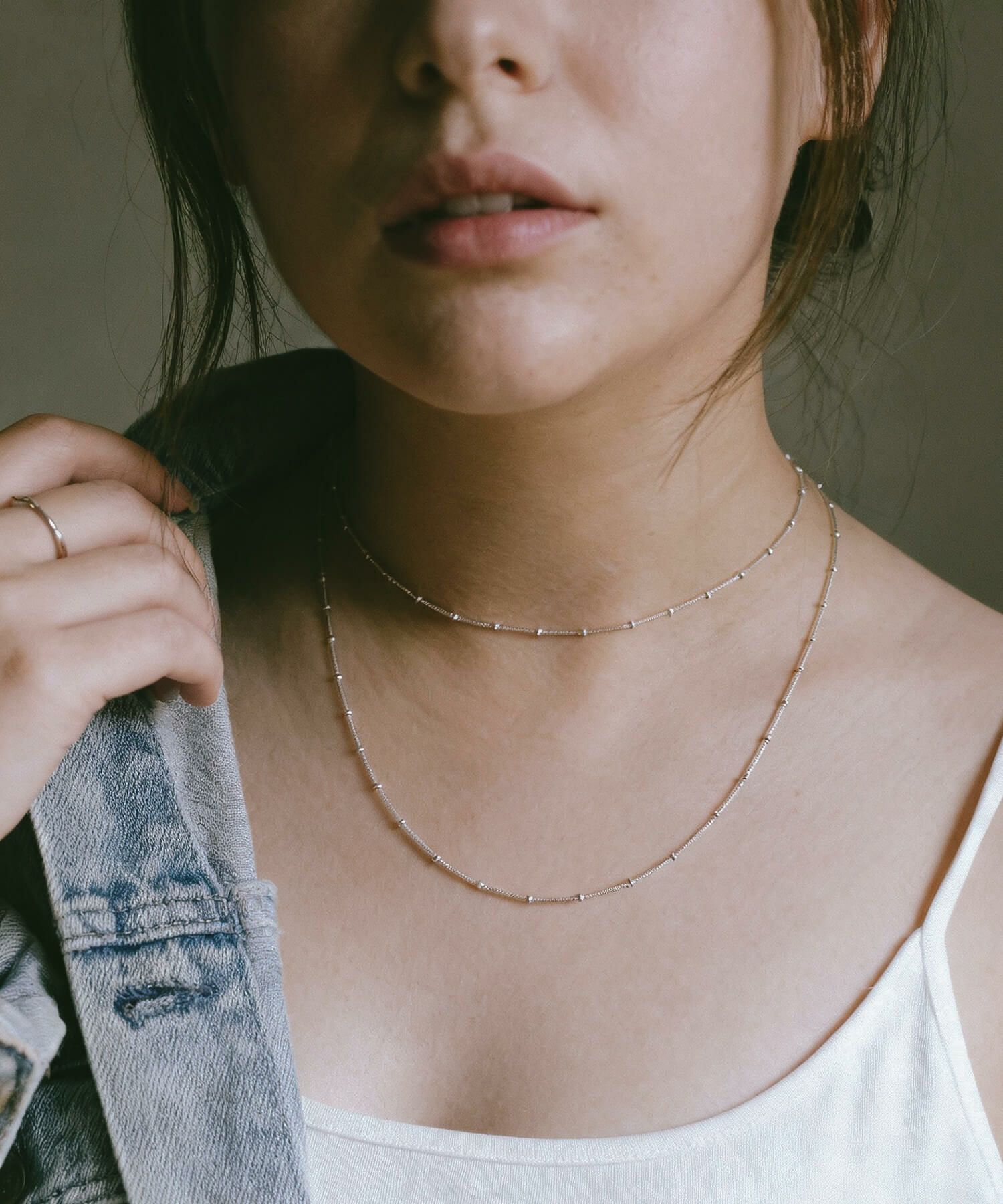 【ドラマ衣装協力】ネックレスチェーンのみ ネックレス シルバー レディース 金属アレルギー対応 【Arete アレーテ】 チェーンだけ シンプル 2連 ロング メンズ 2本セット シルバー925 ゴールド ショート 18金 仕上げ k18 ニッケルフリー 長さ38cm 50cm おしゃれ 大人 可愛い
