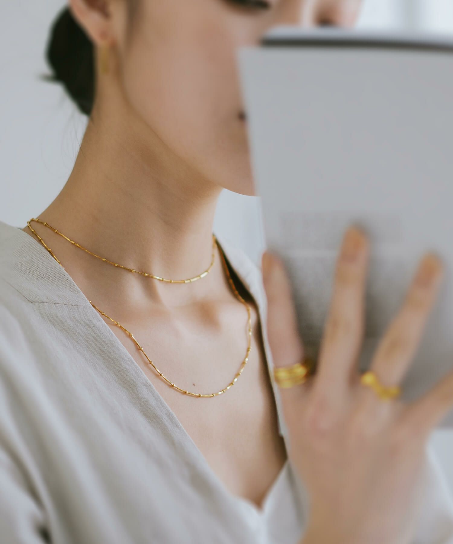 【ドラマ衣装協力】ネックレスチェーンのみ ネックレス シルバー レディース 金属アレルギー対応 【Arete アレーテ】 チェーンだけ シンプル 2連 ロング メンズ 2本セット シルバー925 ゴールド ショート 18金 仕上げ k18 ニッケルフリー 長さ38cm 50cm おしゃれ 大人 可愛い